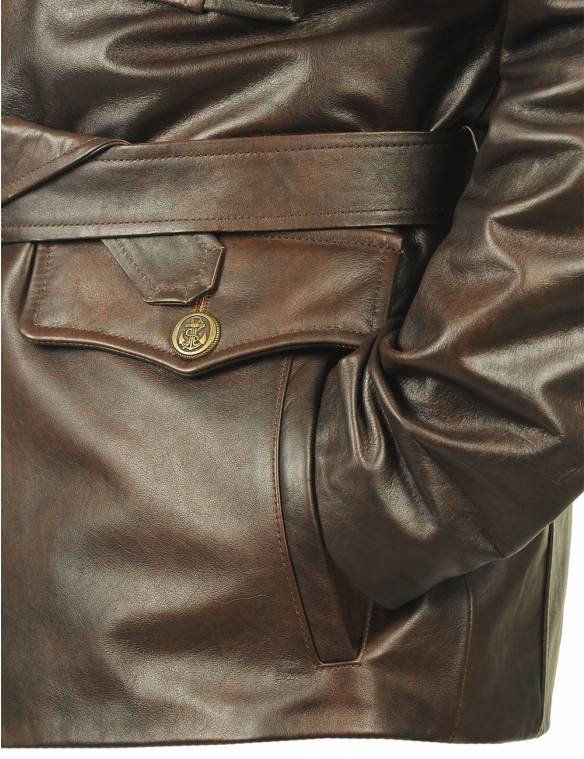 RAF GOLDFISH LEATHER COAT