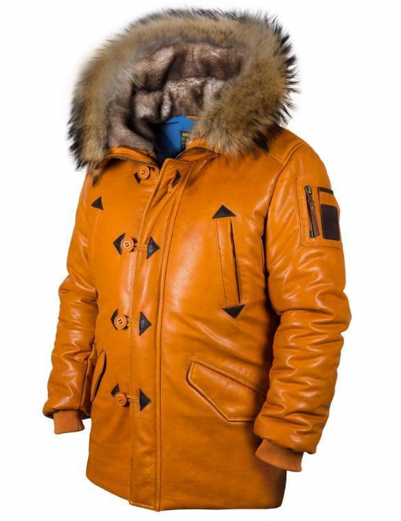NORTH POLE LEATHER PARKA ORANGE