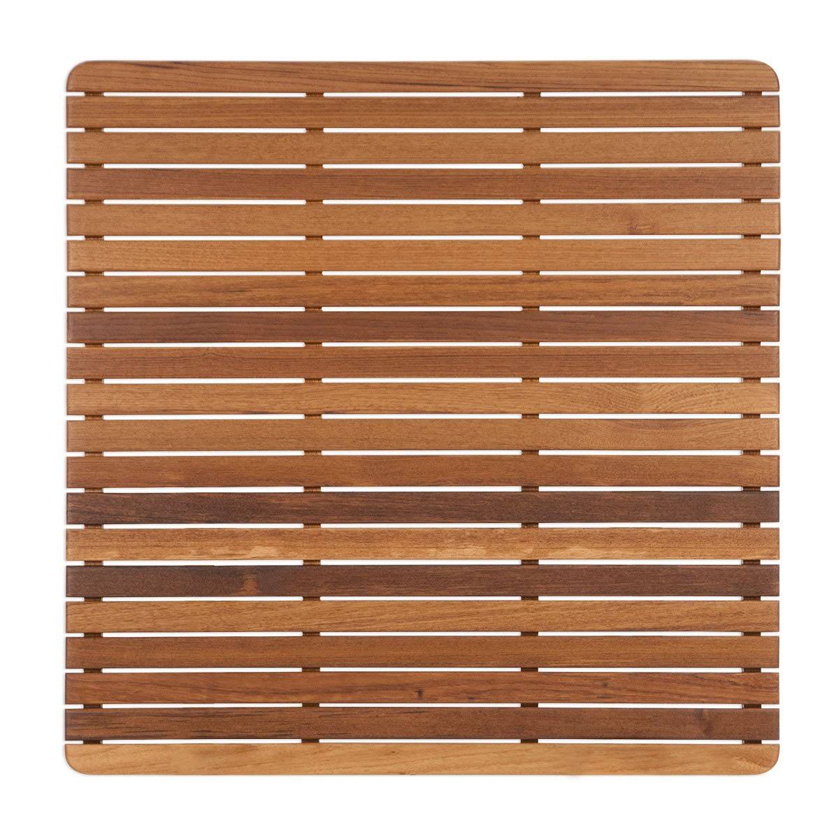 Teakworks4u Shower Mat Finished with Rounded Corners Plantation Teak
