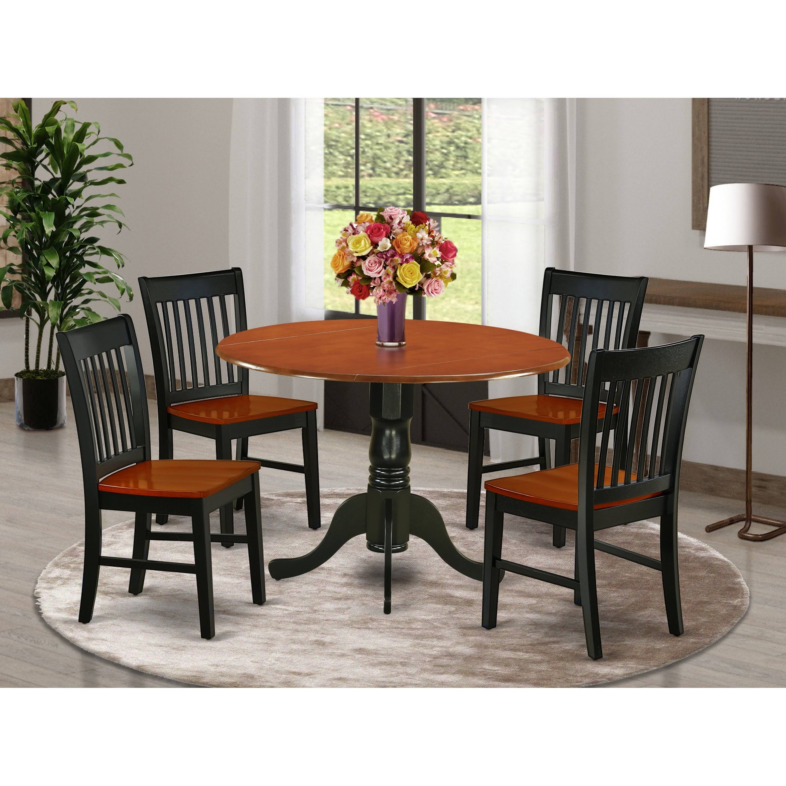 East West Furniture 5pc Rounded 42