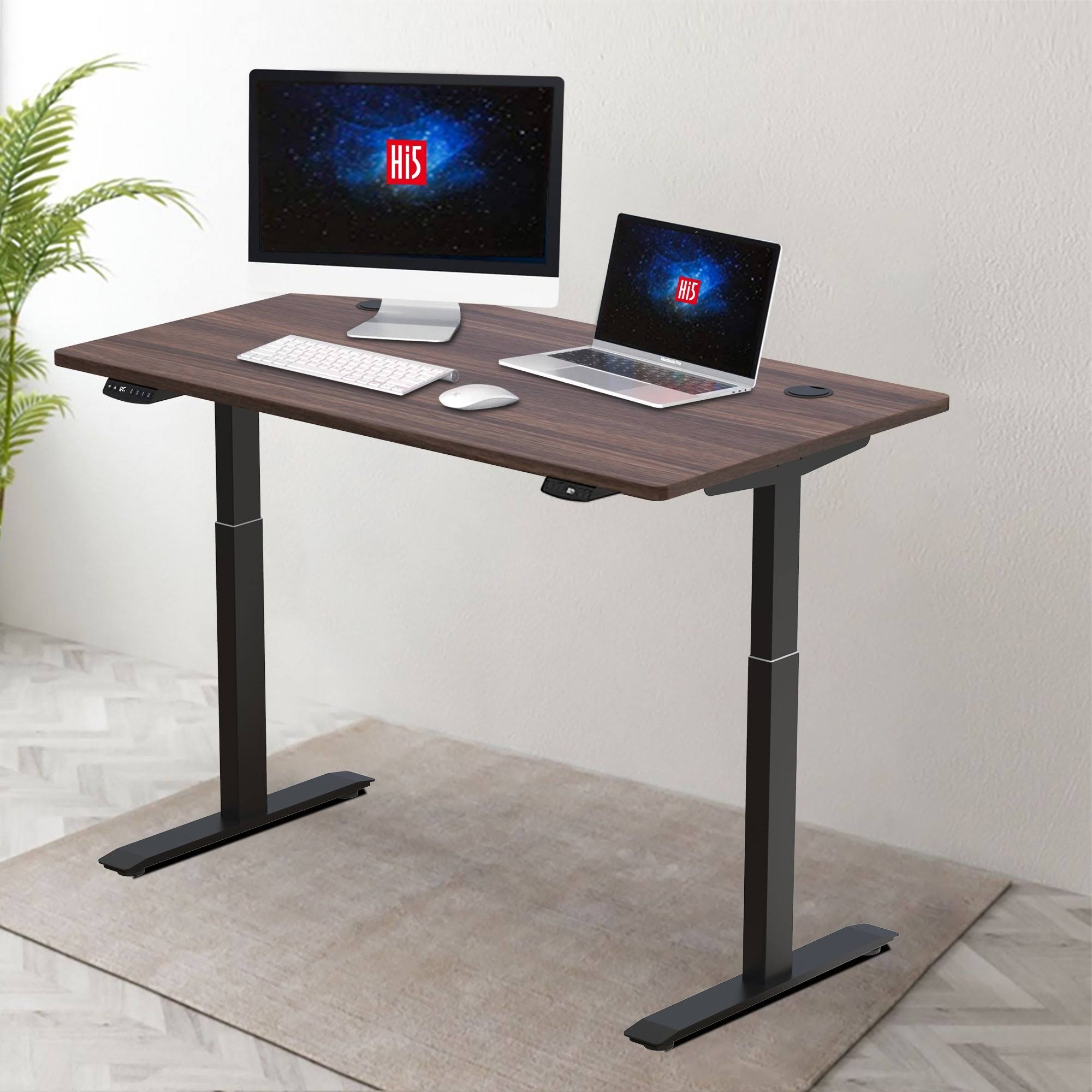Hi5 Electric HeightAdjustable Standing Desk Brown/Black HSZ1s