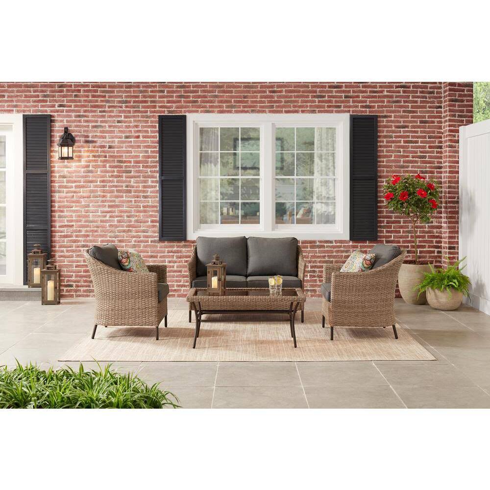 StyleWell Kendall Cove 4-Piece Steel Patio Conversation Outdoor Seating