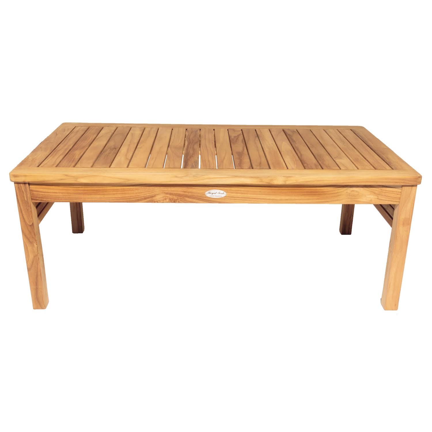 Ammi Coastal Beach Brown Teak Wood Outdoor Rectangular Coffee Table