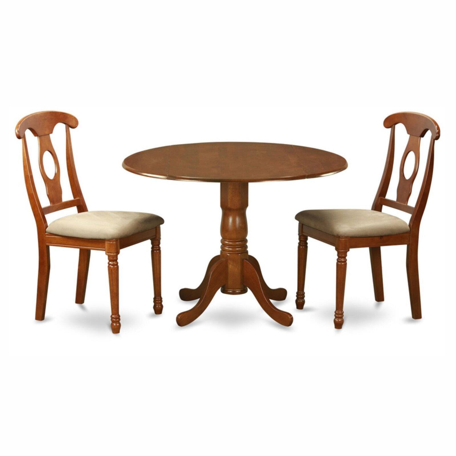 East West Furniture Dublin 3 Piece Drop Leaf Dining Table Set with