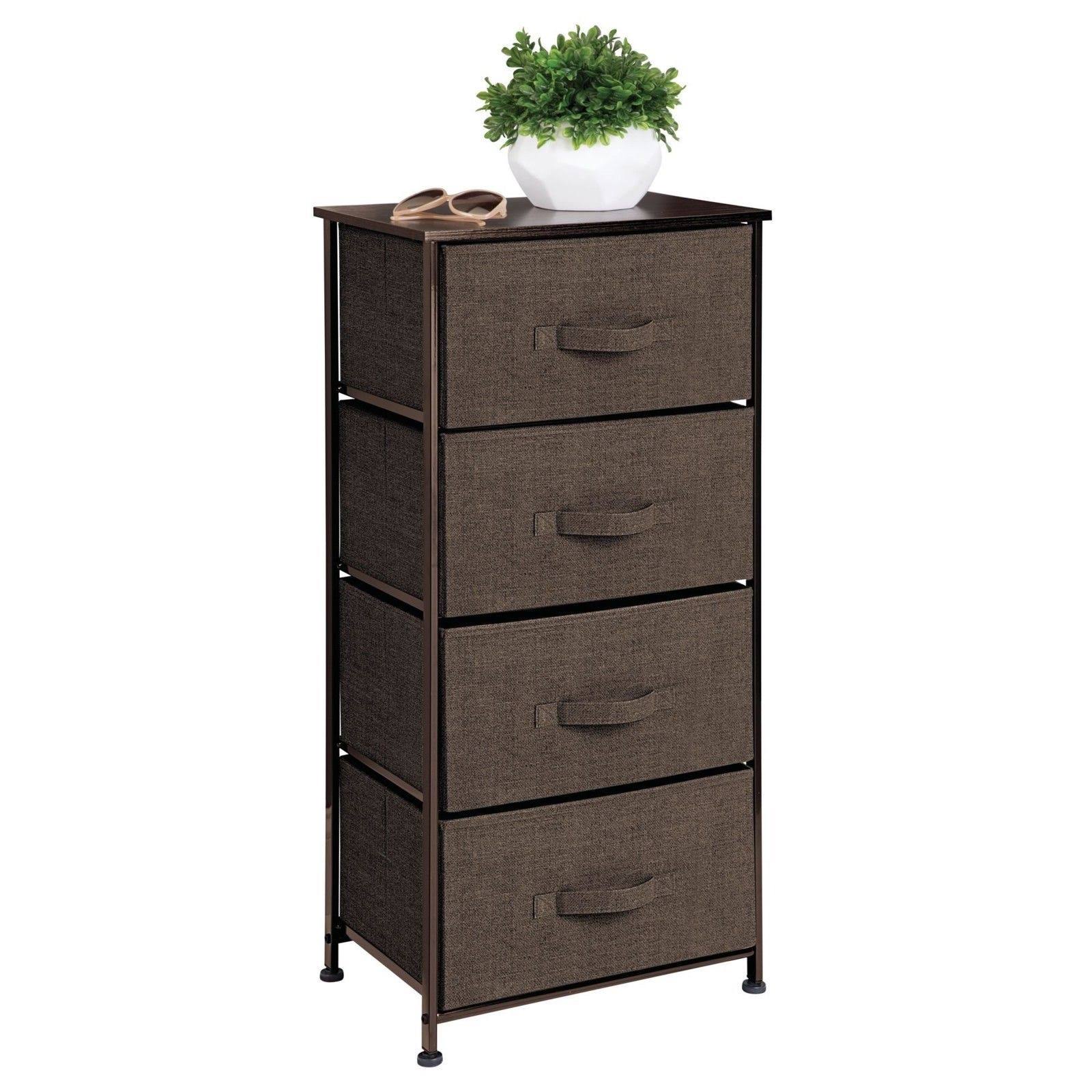 Mdesign Vertical Dresser Storage Tower with 4 Drawers, Steel HSZ1s