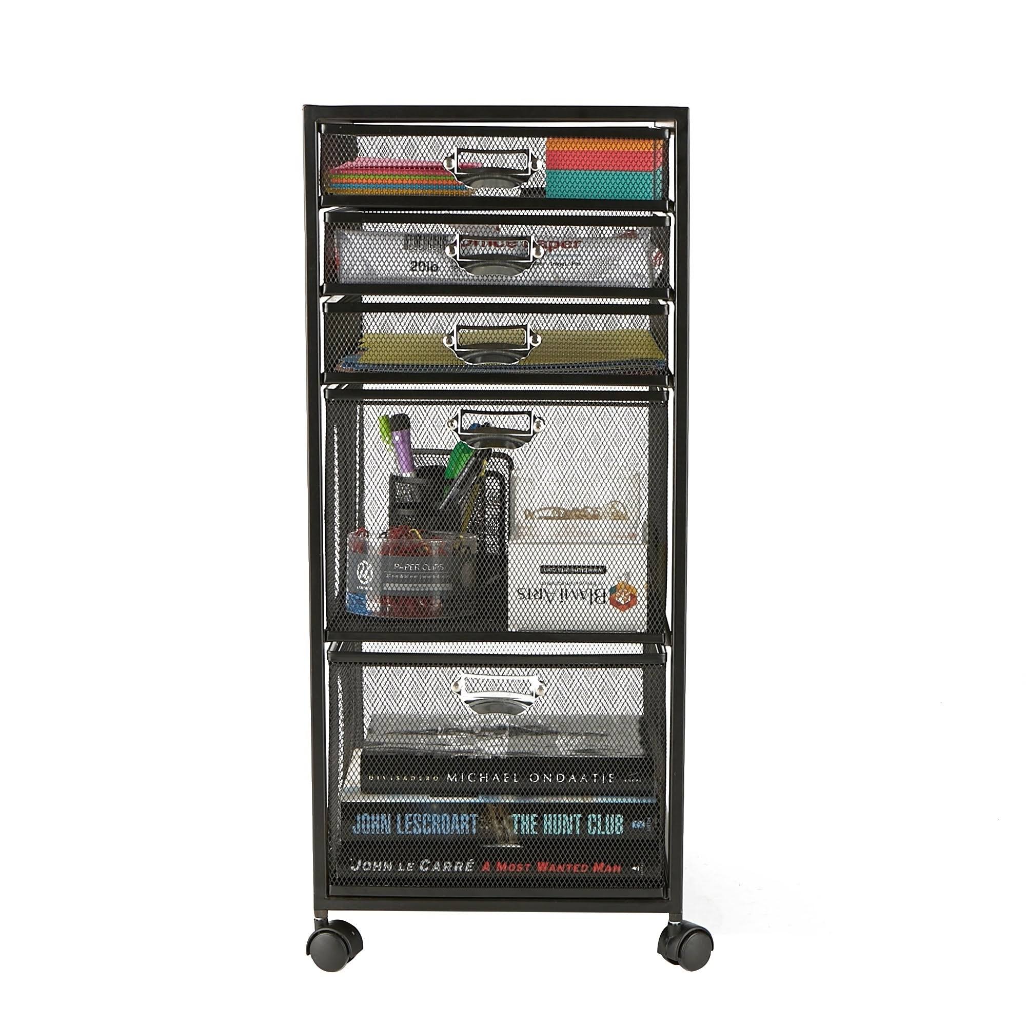 Mind Reader 5Tiered Drawer Rolling Mesh Office Cart HSZ1s