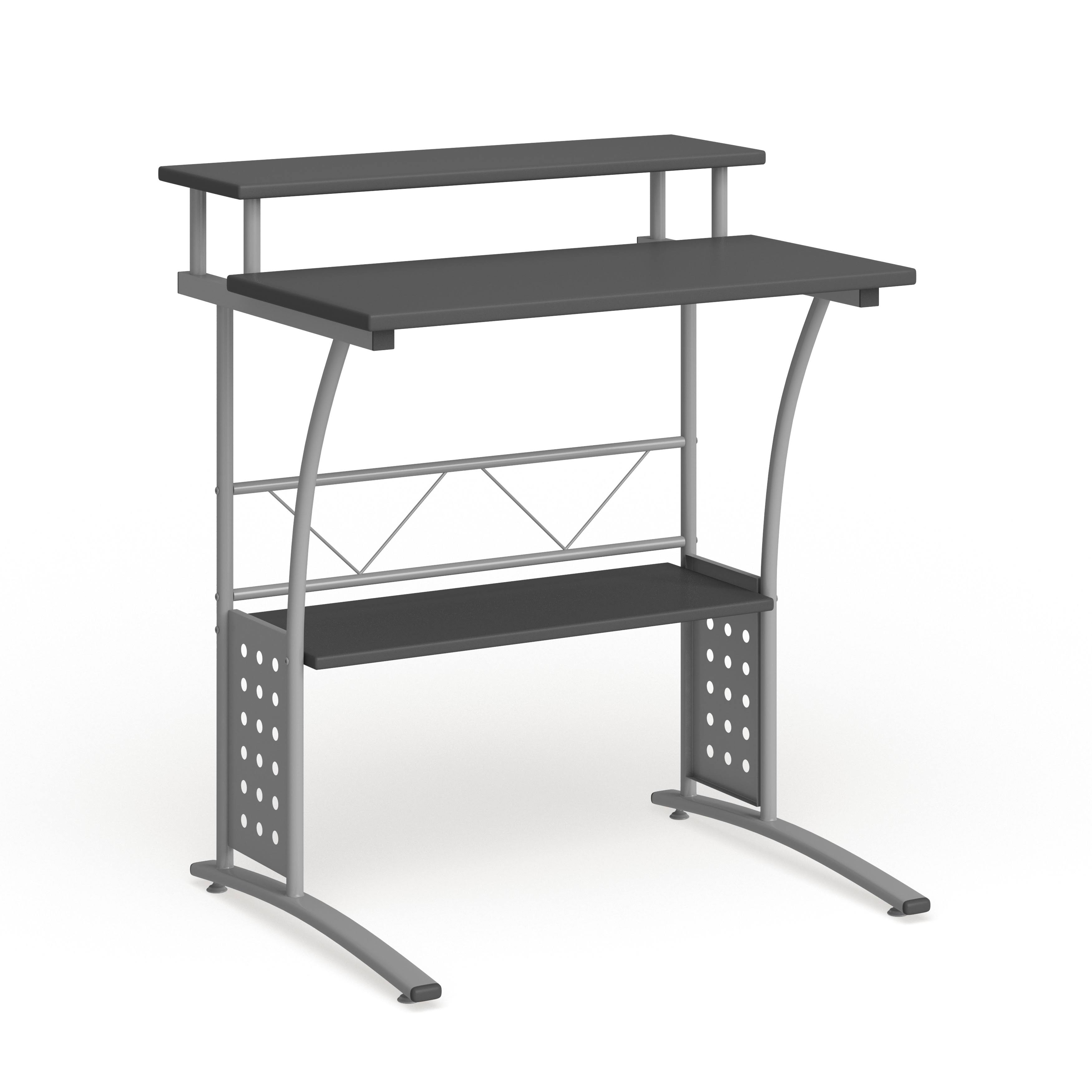 Computer Desk with Top and Lower Storage Shelves Black HSZ1s