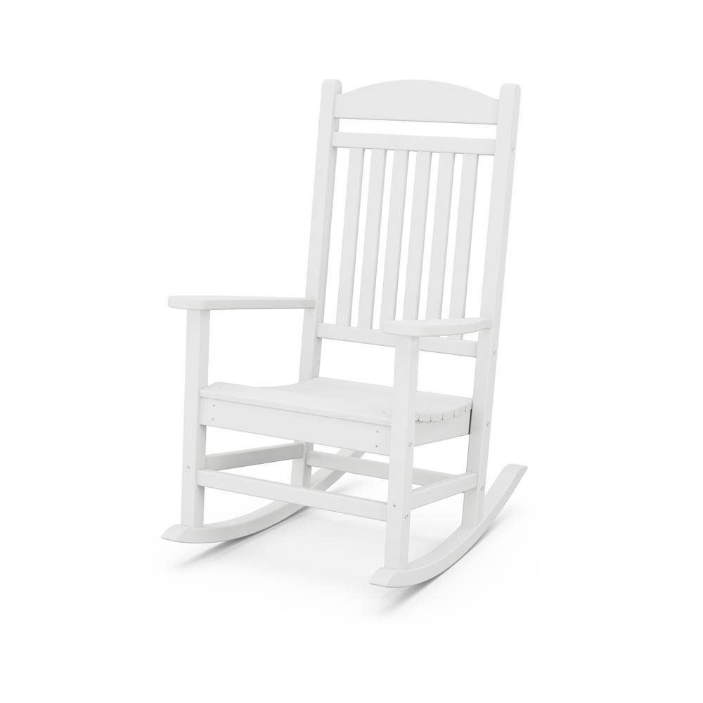 POLYWOOD Grant Park White Plastic Outdoor Rocking Chair HSZ1s