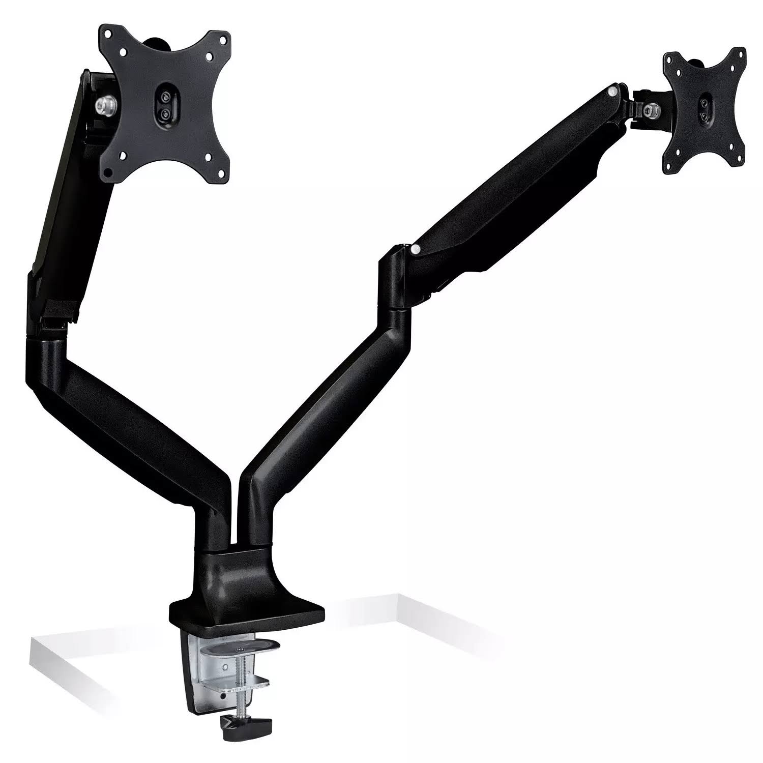 MountIt! Dual Monitor Adjustable Arm Desk Mount Black HSZ1s