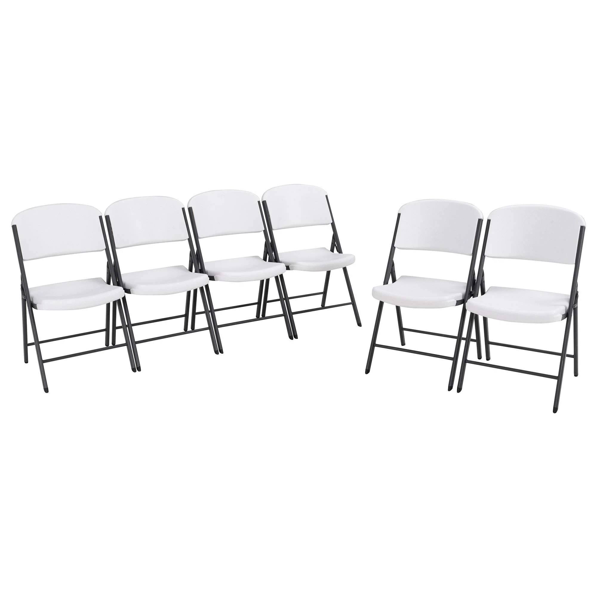 Lifetime Classic Folding Chair 6 Pack White Granite HSZ1s