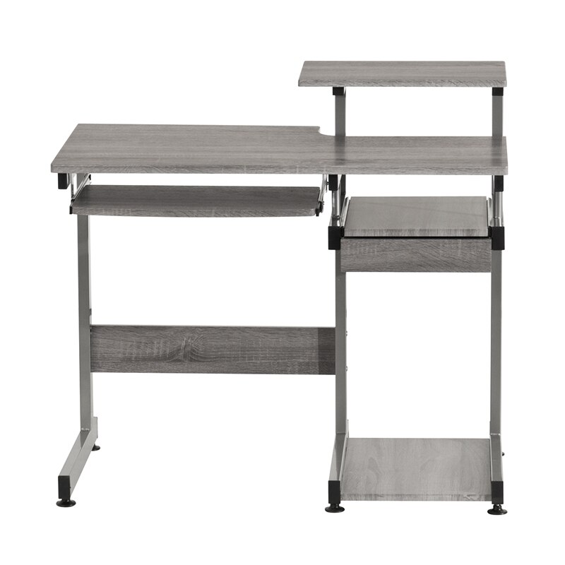 Stylish minimalist computer workstation desk, grey