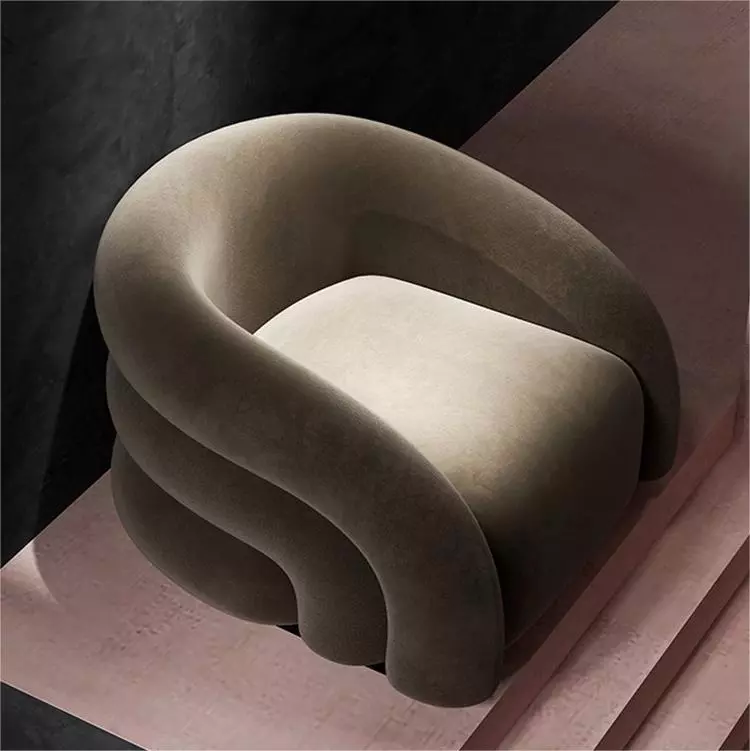 Living room bedroom single sofa suede unique shape lazy sofa casual fashion