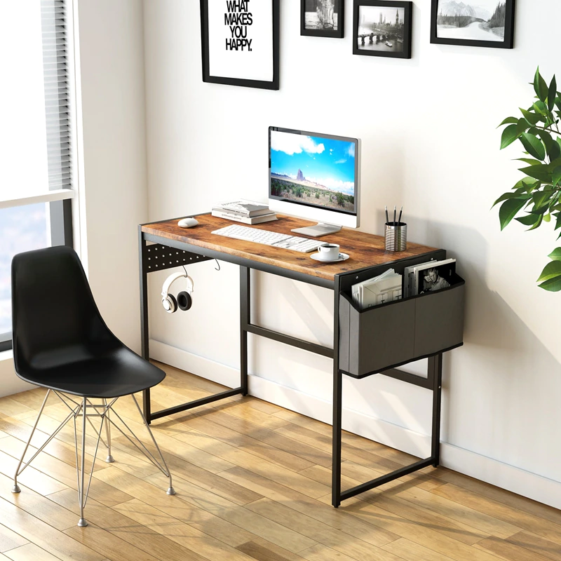 Computer Desk 39 Inch Industrial Style Study Desk with Metal Frame for Home Office Laptop Desk