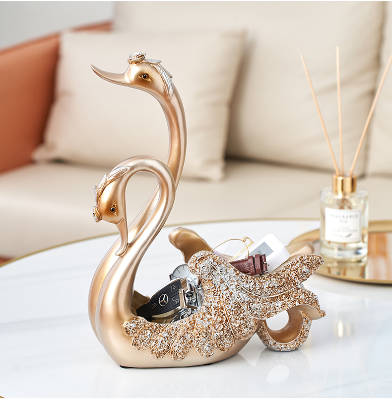 Simple light luxury home decoration Swan wine rack decoration Nordic living room porch wine cabinet decoration