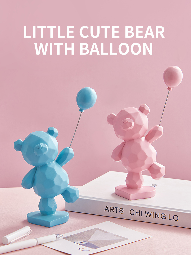 Modern Balloon Bear Resin Jewelry Home Living Room Decor Kawaii Room Decor Simple