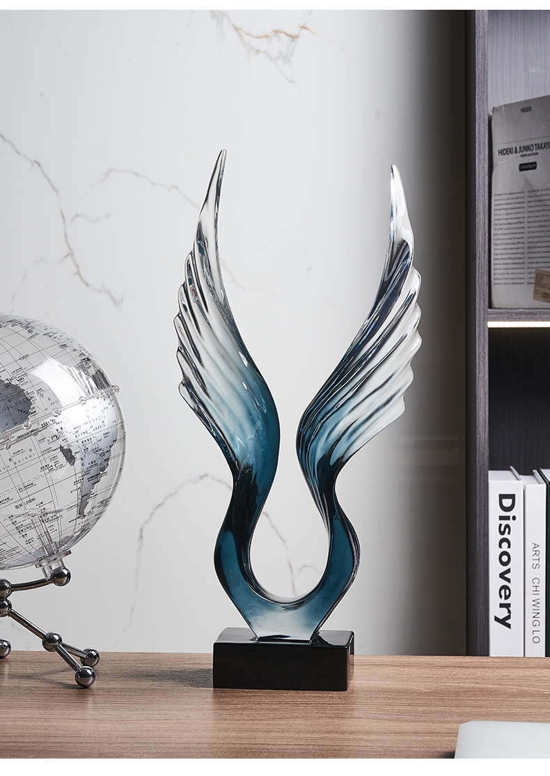 Simple abstract sculpture resin crafts office ornaments light luxury home living room decoration ornaments