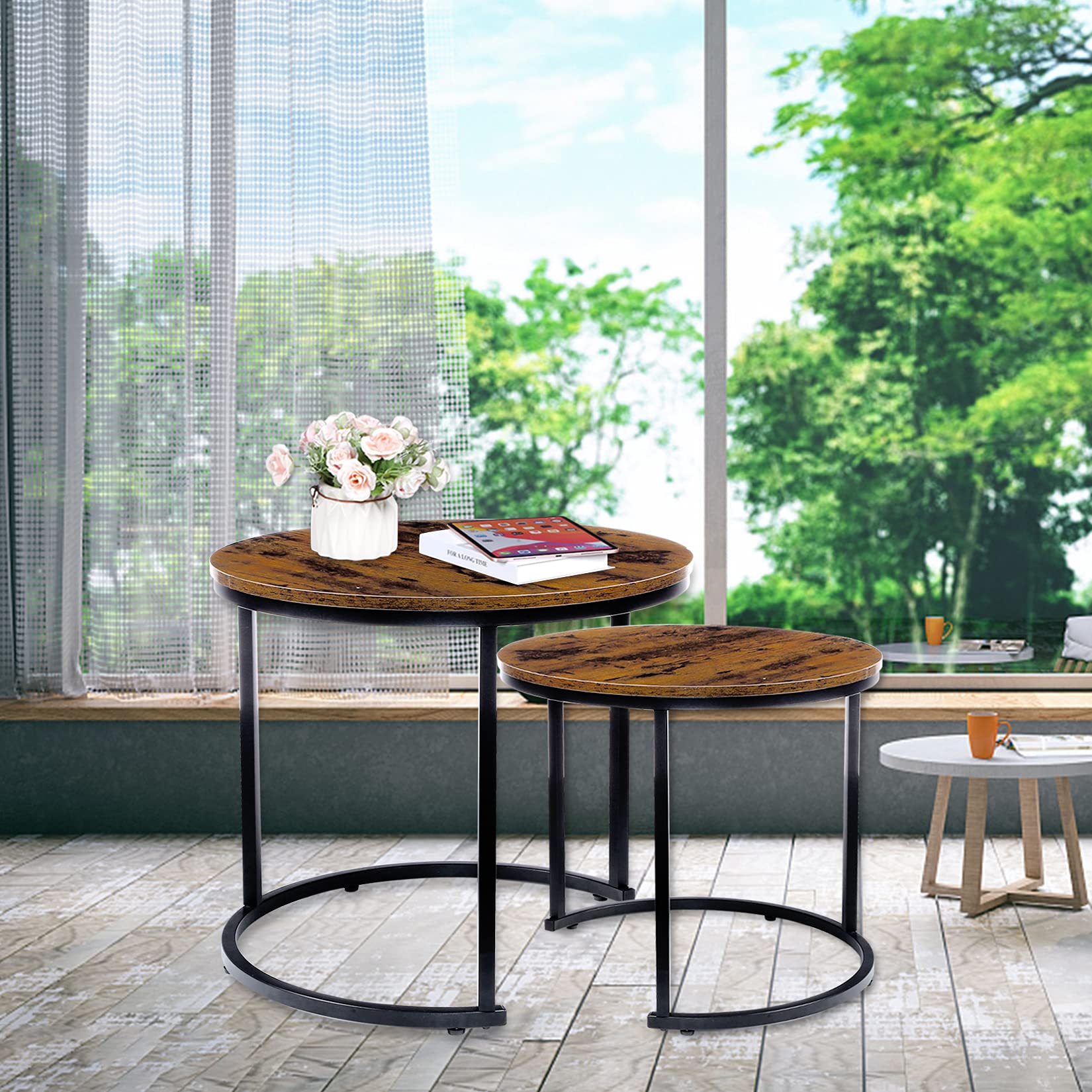 Simple and stylish coffee 2 in 1 sofa side table