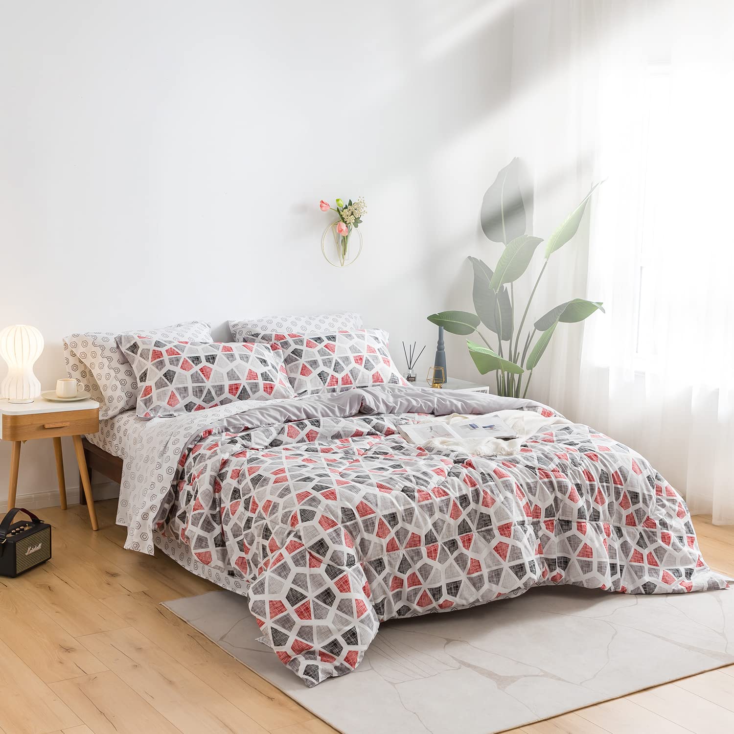 Microfiber Filled Light Bed Quilt with Pillowcase Single Double Bed Bedding Set Spring Summer