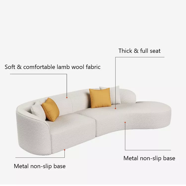 Fashion Luxury Villa Chic Modeling Sofa Italian Simple Modern Living Room Furniture Sofa Set