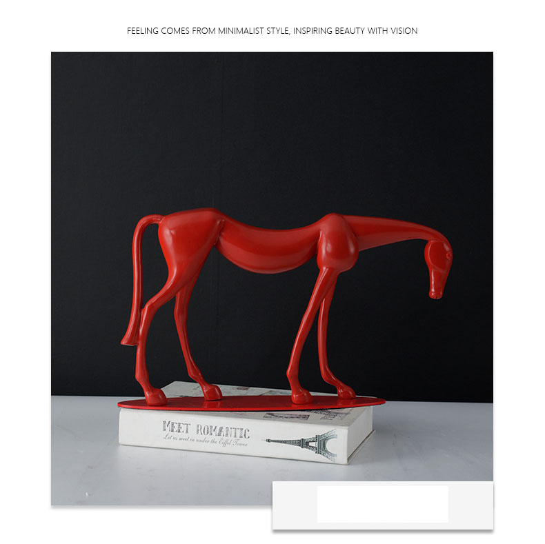 Simple abstract horse metal statue crafts desk decoration creative horse sculpture room aesthetics