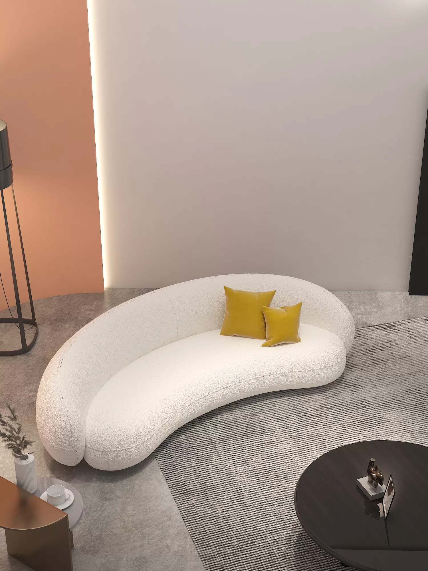 Stylish lamb wool velvet comfortable interior furniture home furniture sofa