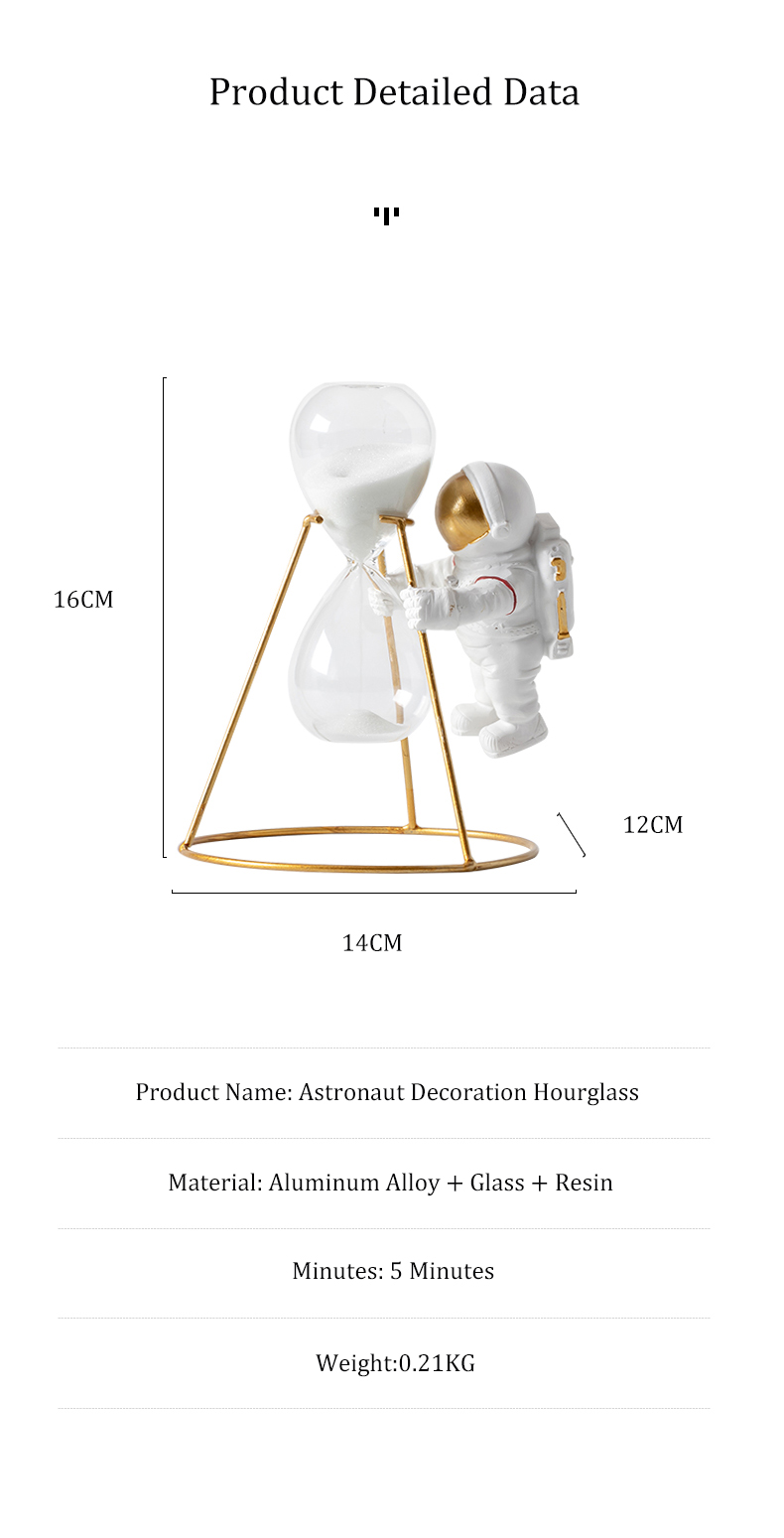 Simple astronaut hourglass ornaments home sand clock ornaments children's table clock kitchen timer room desk ornaments