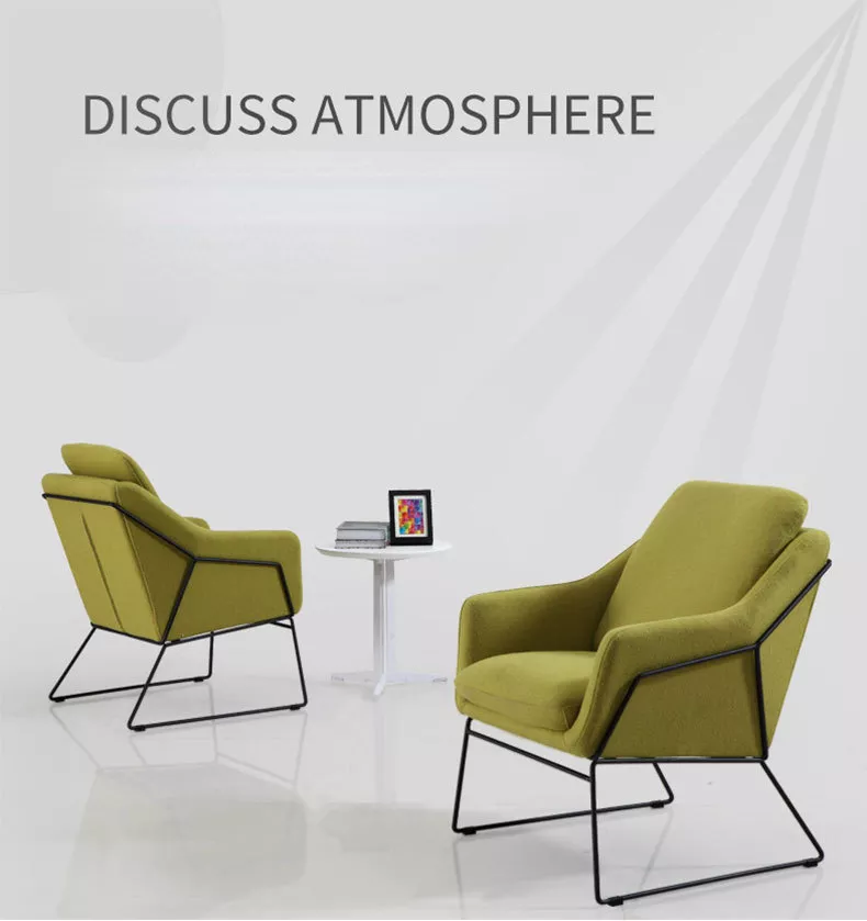 Fashion Leisure Armchair Art Discussion Living Room Cafe Fabric Sofa Chair Simple