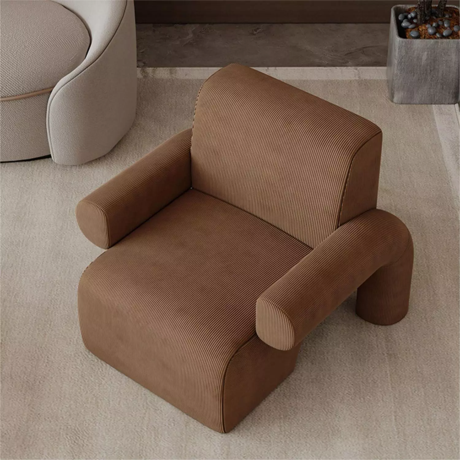 Fashion and leisure Nordic creative lamb wool single sofa lamb wool single sofa chair