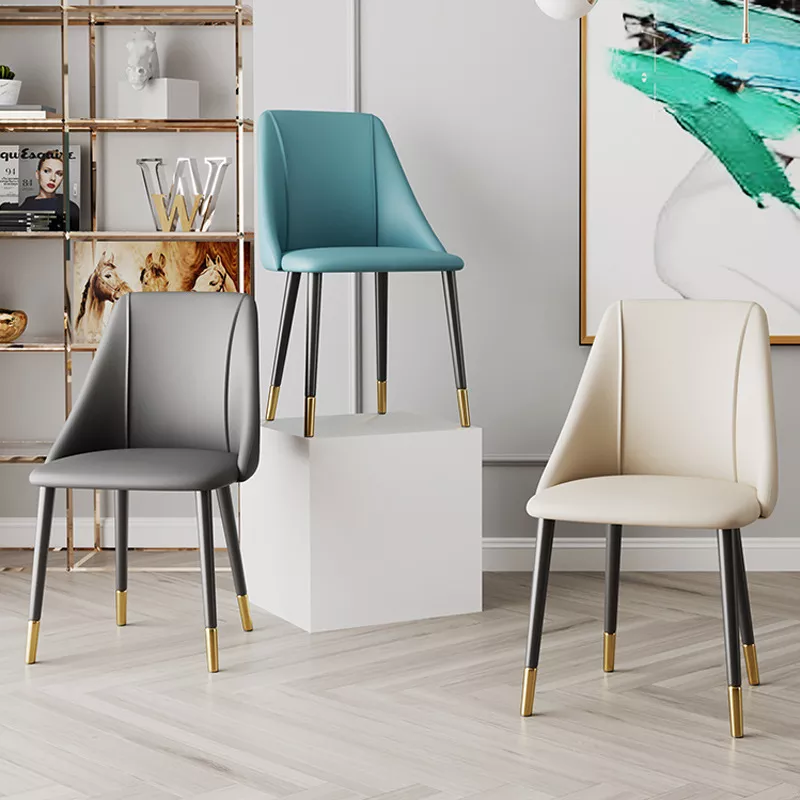 Trendy Nordic Leather Modern Luxury Design Furniture Dining Room Chair Upholstered Dining Chair