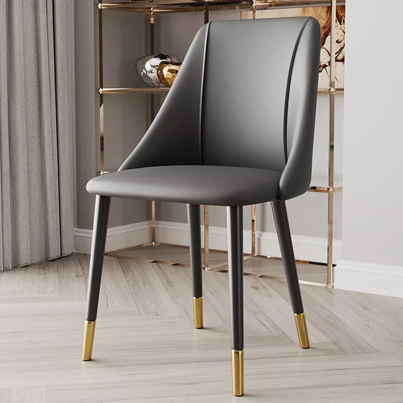 Trendy Nordic Leather Modern Luxury Design Furniture Dining Room Chair Upholstered Dining Chair