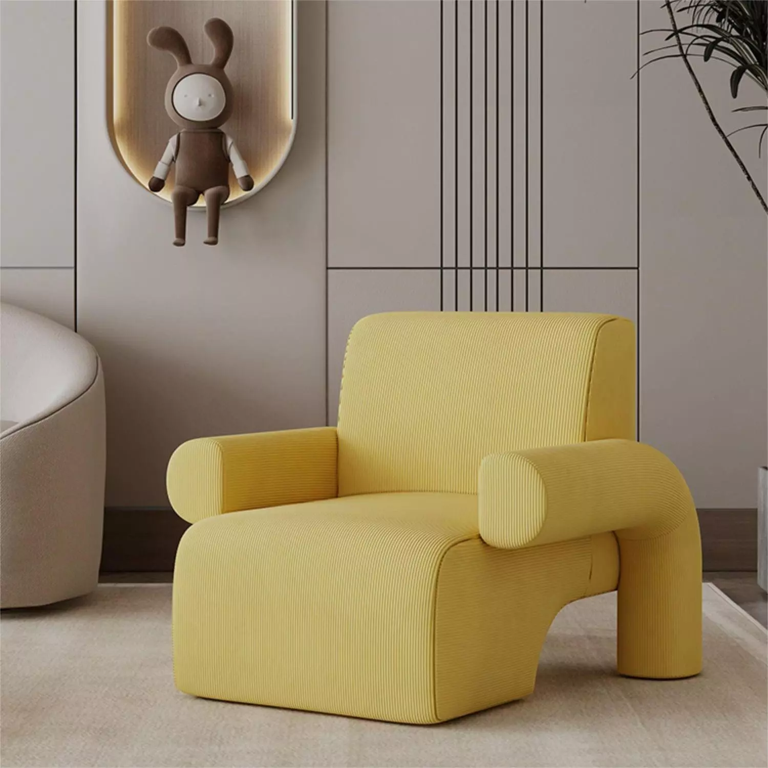 Fashion and leisure Nordic creative lamb wool single sofa lamb wool single sofa chair