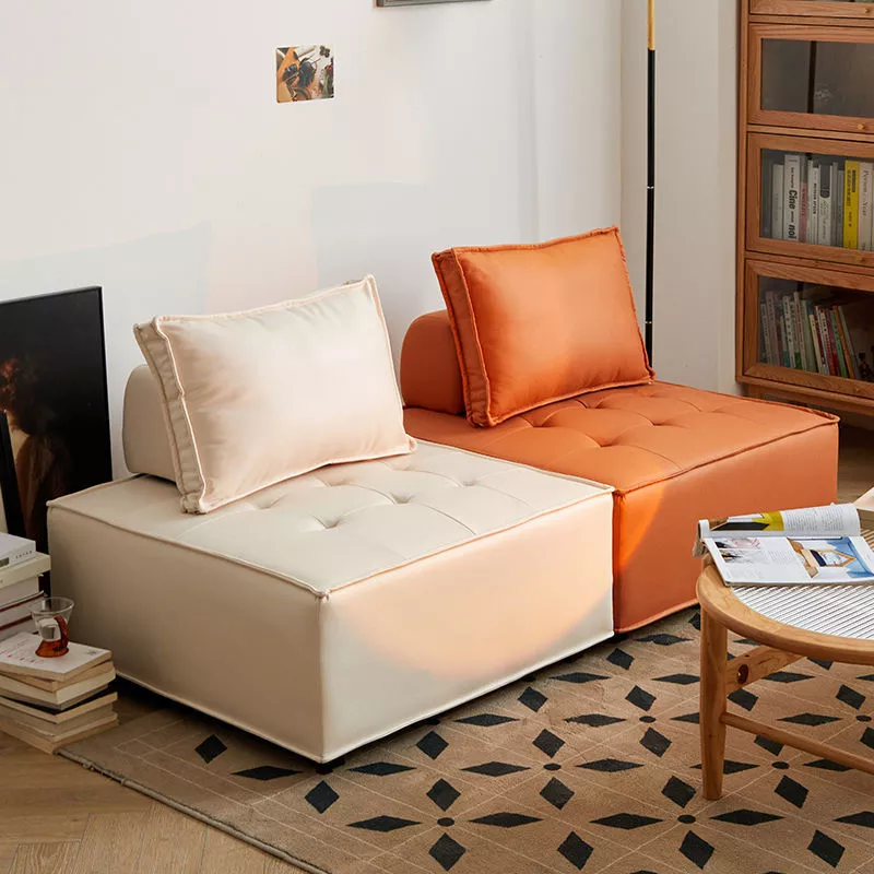 Simple Modern Leisure Leather Lazy Single Sofa Chair Living Room Furniture Leisure