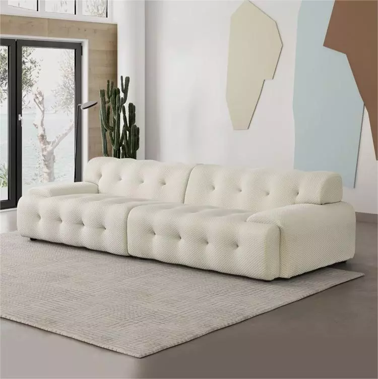 Trendy design luxury living room green sofa modern velvet fabric button sofa