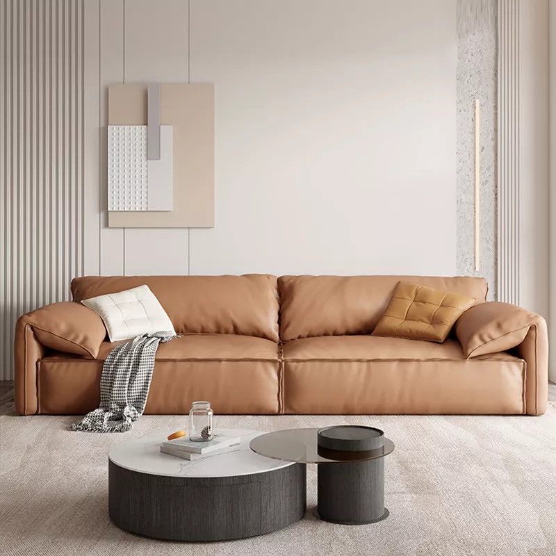 Fashion American Brown Classic Vintage Sofa Set Living Room Furniture Sofa