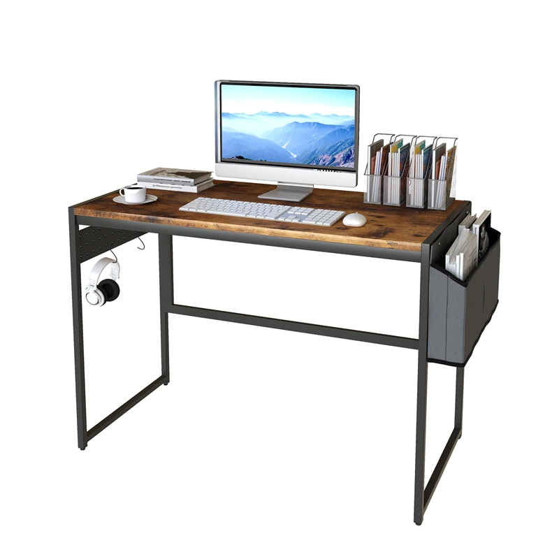 Computer Desk 39 Inch Industrial Style Study Desk with Metal Frame for Home Office Laptop Desk