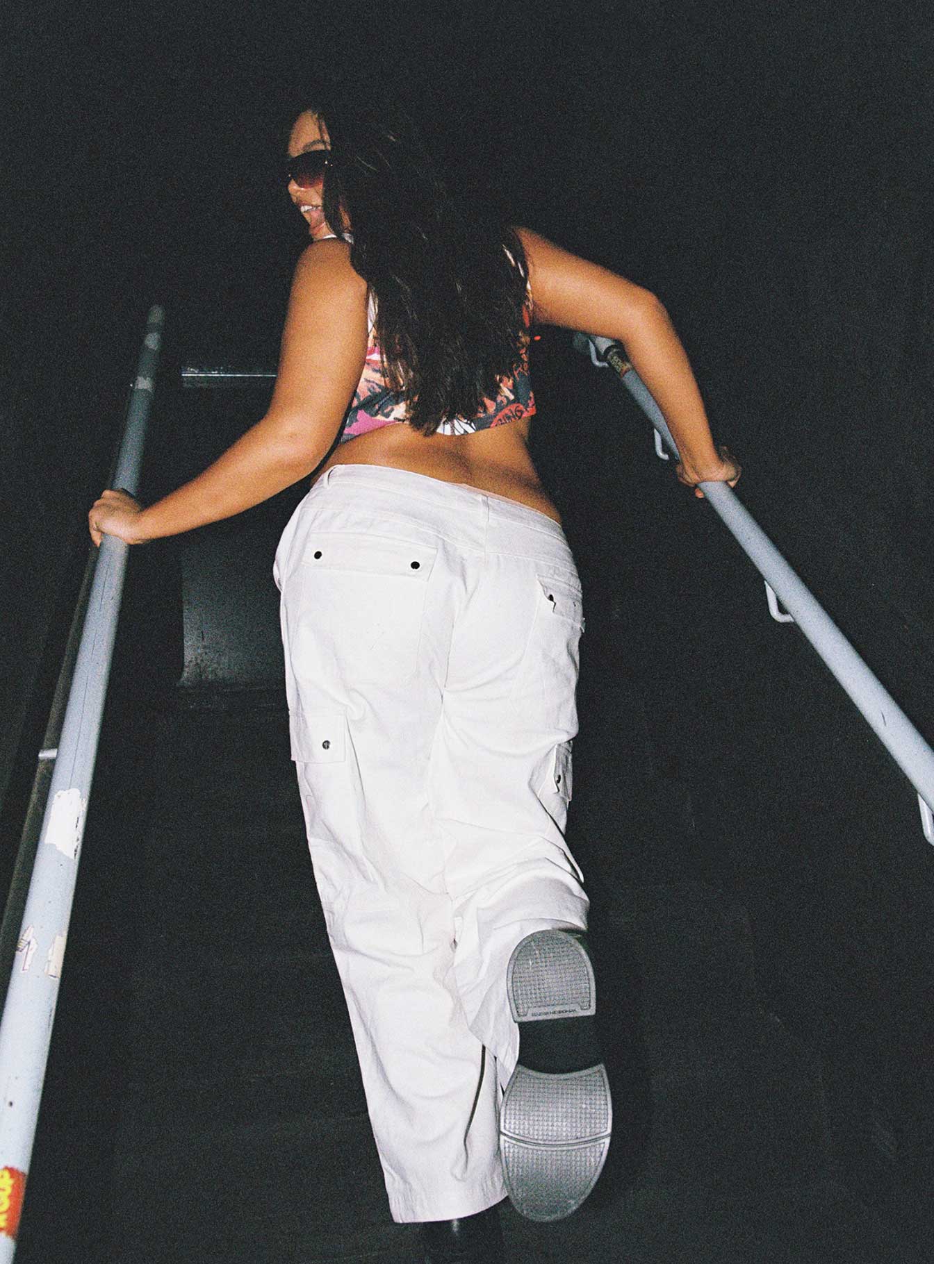 Fallout Mid Rise Cargo Pants White Curve