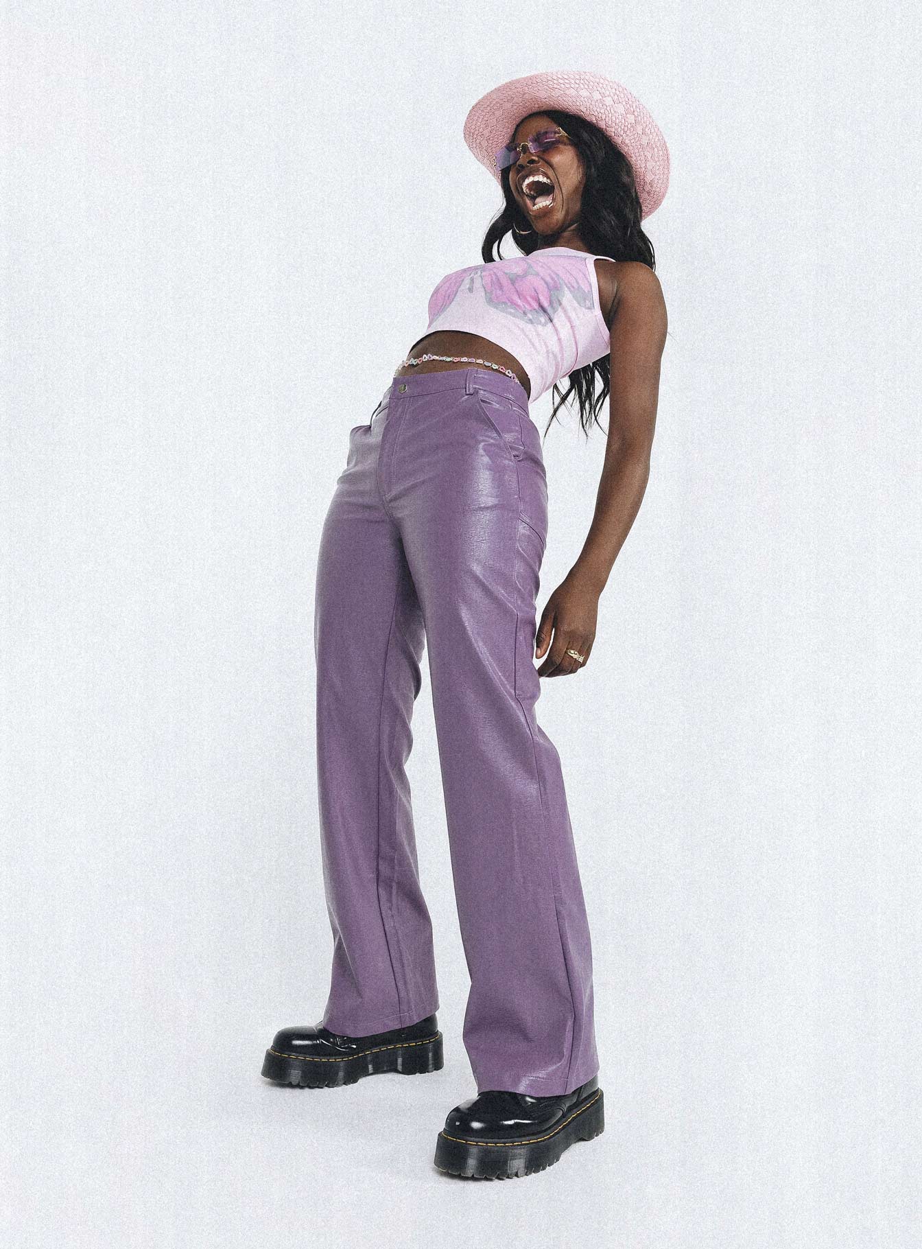 Ashlea PU Pants fffff Purple