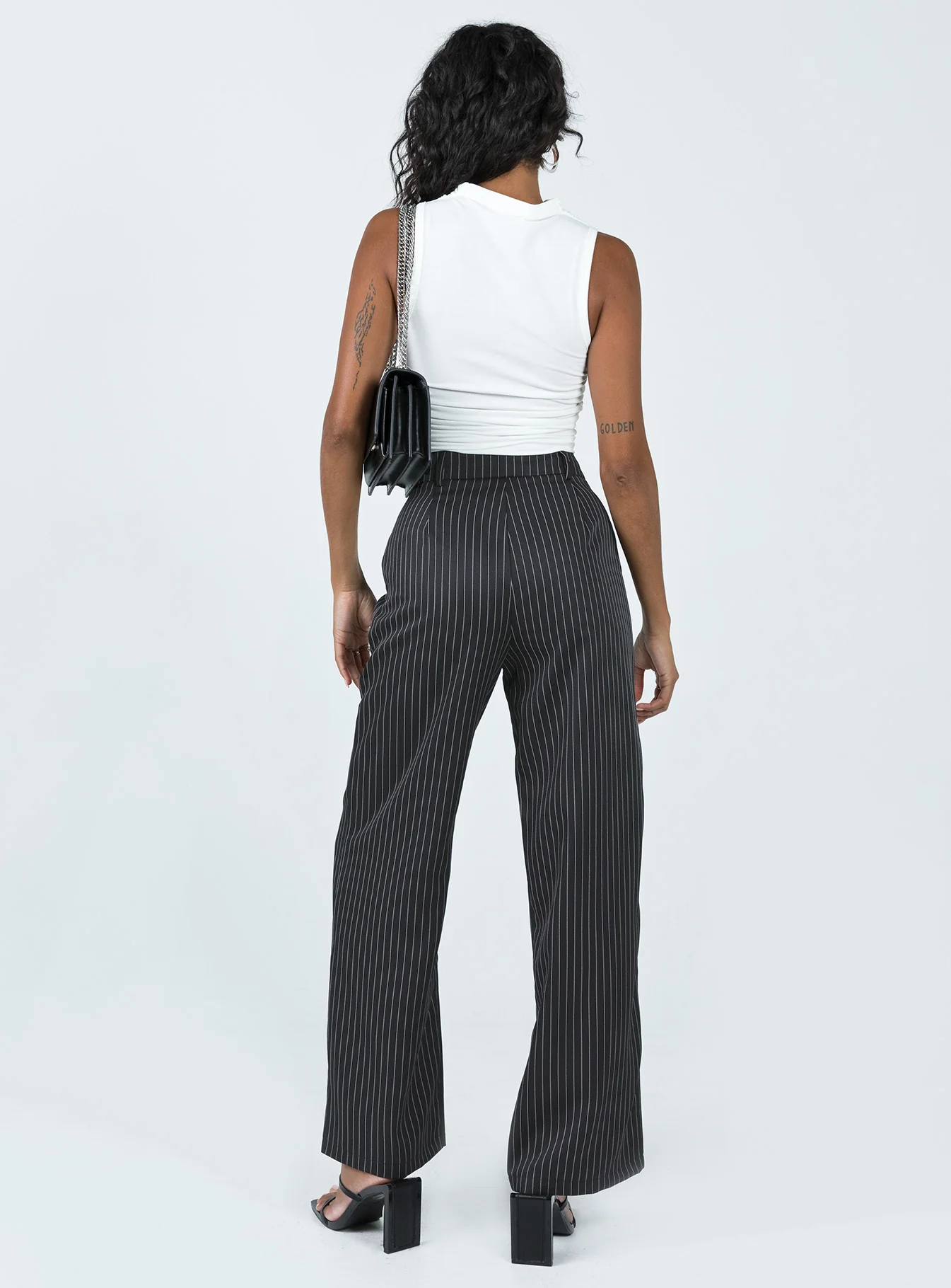 Archer Pants Pinstripe Black