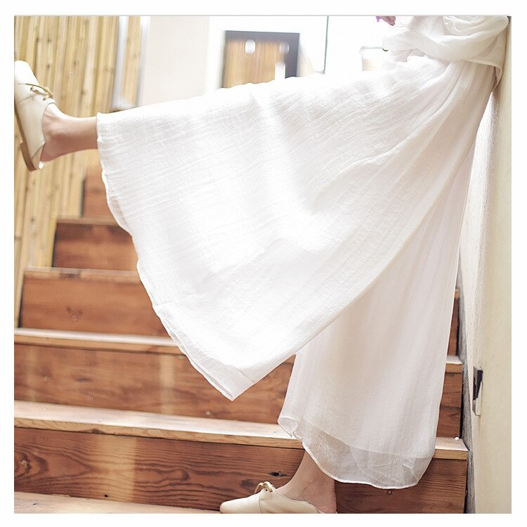 Vintage Literature and Art style Cotton Linen Wide Leg Pants Loose Large Size Yoga Pants Dance Casual Pants New Summer Women's
