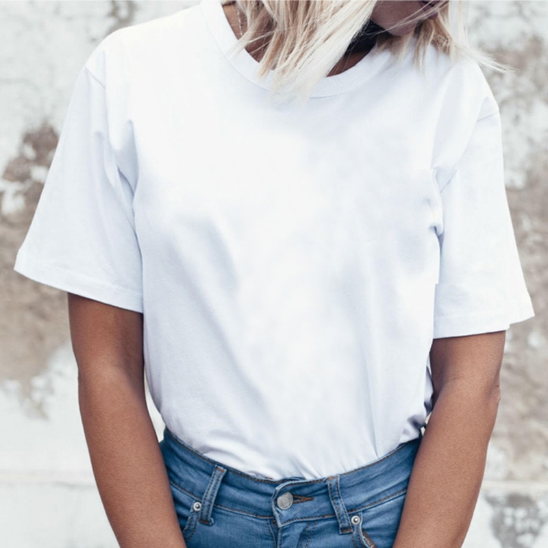 Women's white T-shirt ladies casual T-shirt short-sleeved Harajuku T-shirt women's summer thin tops female