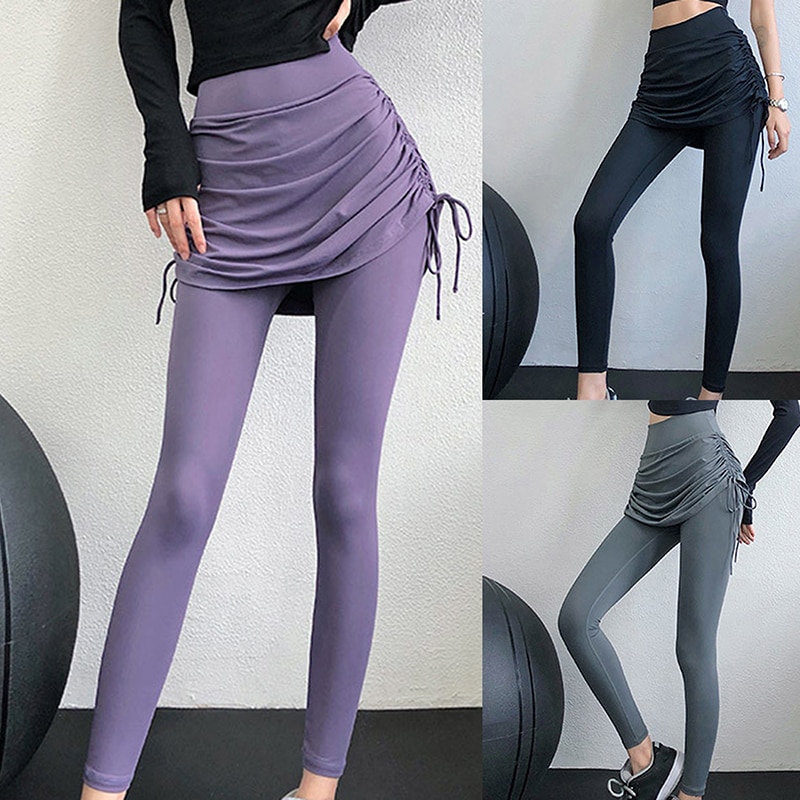 Women Sexy Tennis Skirts Badminton Golf Dancing Skirt Leggings High Waist Fitness Workout Running Pants