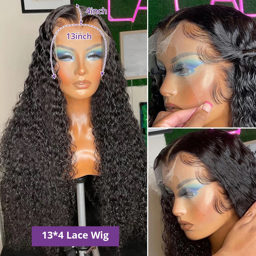 Water Wave Lace Front Wig 360 Full Lace Front Human Hair Wigs For Women 30 34 Inch HD Wet And Wavy Loose Deep Wave Frontal Wig