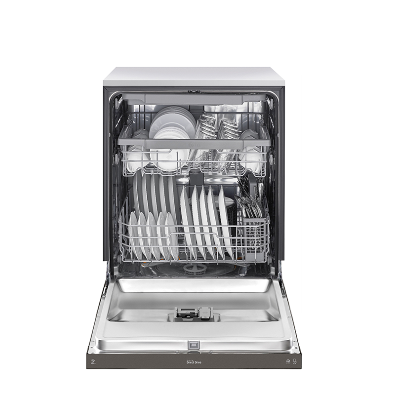 24  Front-Control Built-In Dishwasher with Stainless Steel Tub, QuadWash, 48 dBa - Black stainless steel