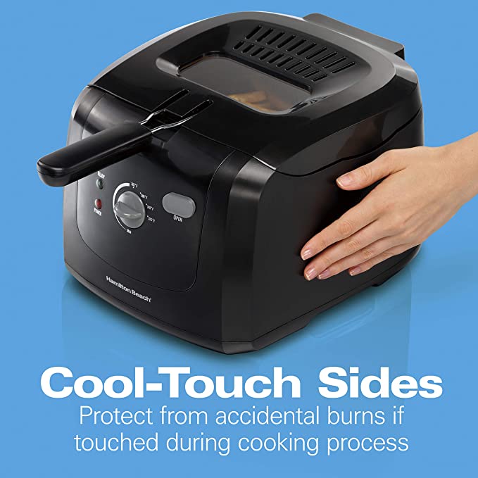 Hamilton Beach Electric Deep Fryer, Cool Touch Sides Easy to Clean Nonstick Basket