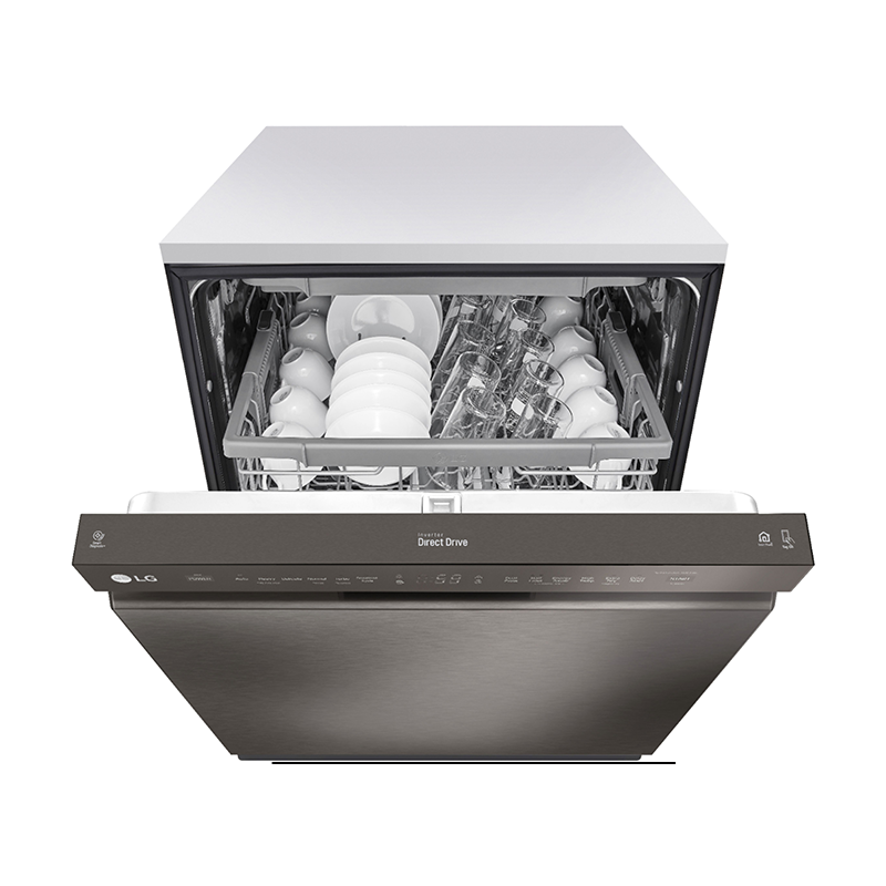 24  Front-Control Built-In Dishwasher with Stainless Steel Tub, QuadWash, 48 dBa - Black stainless steel