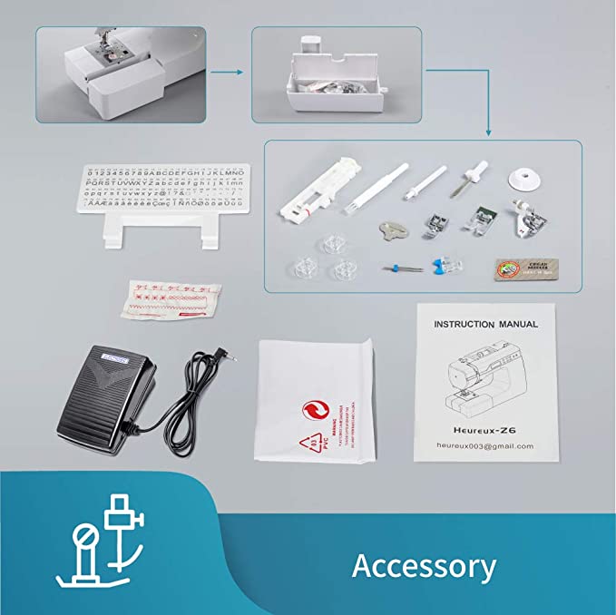 Sewing Machine Computerized and Quilting, 200 Built-in Stitches, LCD Display, Z6 Automatic Needle Threader, Twin Needle
