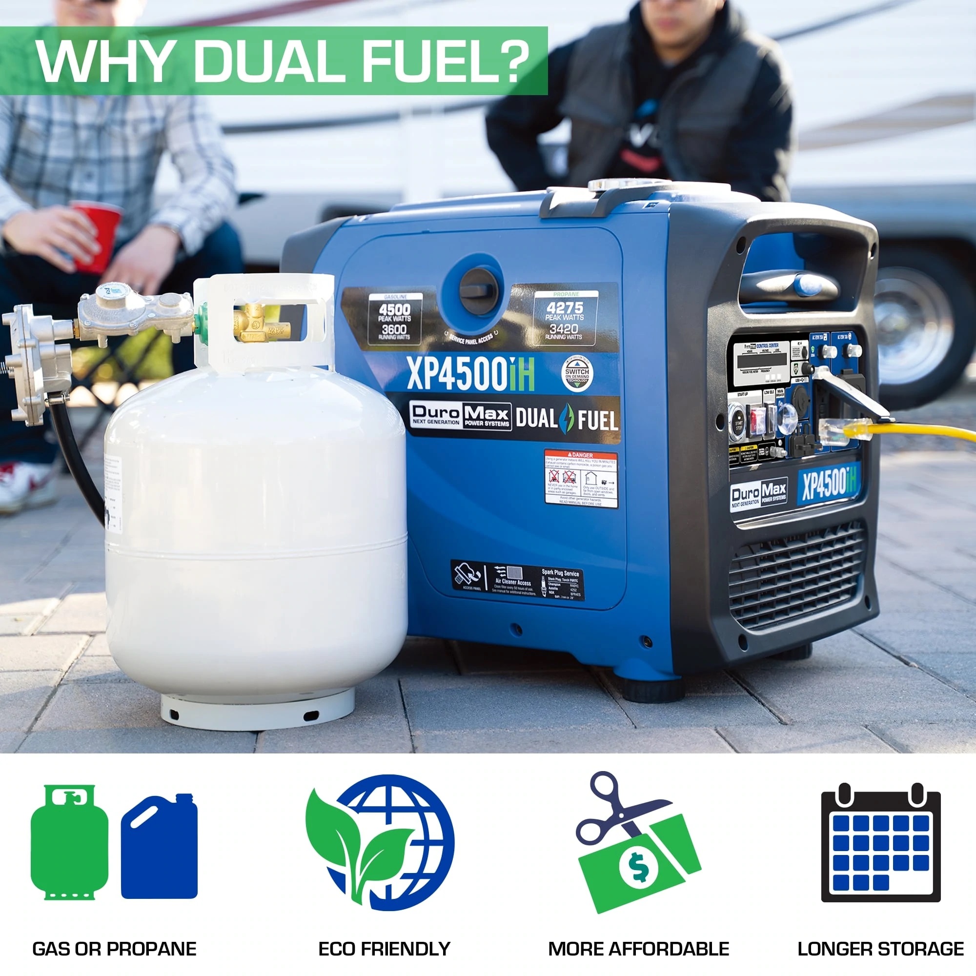 XP4500iH 4500-Watt 223cc Dual Fuel Digital Inverter Hybrid Portable Generator with CO Alert