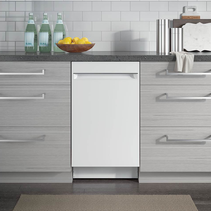 18  Top Control Built-In Dishwasher with Stainless Steel Tub - White