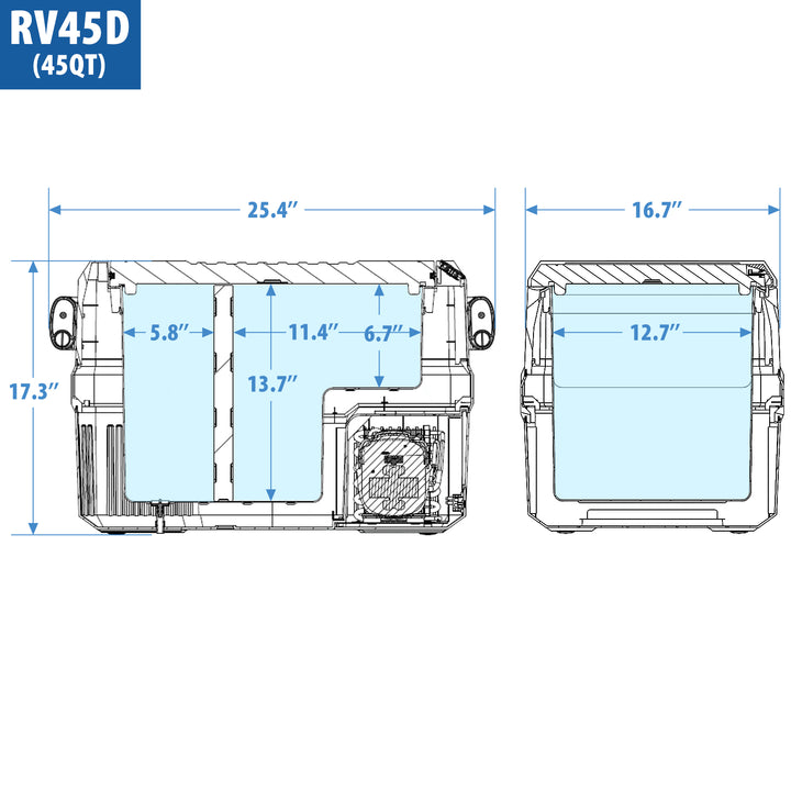 45QT RV45D FRIDGE + FOLD-ABLE GRILL