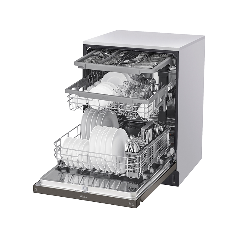 24  Front-Control Built-In Dishwasher with Stainless Steel Tub, QuadWash, 48 dBa - Black stainless steel
